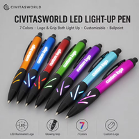 Bolígrafo LED de Doble Luz con Logotipo Láser, Empuñadura Metálica, Iluminación Simultánea en 7 Colores, Regalo Corporativo Promocional Personalizado