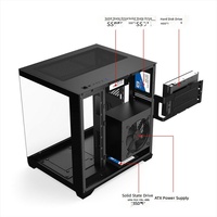 Boîtier PC de bureau Laputa S01 Mid Tower MATX avec vue sur l'océan, refroidissement liquide 240 mm, gestion des câbles et panneau latéral en verre trempé