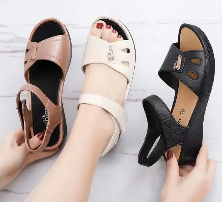 Sandalias planas Retro para mujer, zapatos de vestir, diseño a la moda, último modelo, precio de fábrica