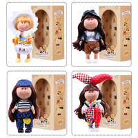 Poupée Mignonne aux Cheveux Longs et Raides, Tenue Rayée et à Pois, Jouet à Habiller, Figurine de Collection pour Filles, Coffret Cadeau