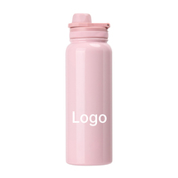 Bouteille d'eau isotherme portable réutilisable en acier inoxydable avec bouchon à clapet, idéale pour le sport, le camping et les voyages en voiture