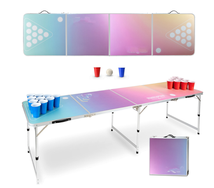 Collapsible Foldable Adjustable Portable Beer Pong Table Party Pong Table Party Drinking Game Table for Outdoor