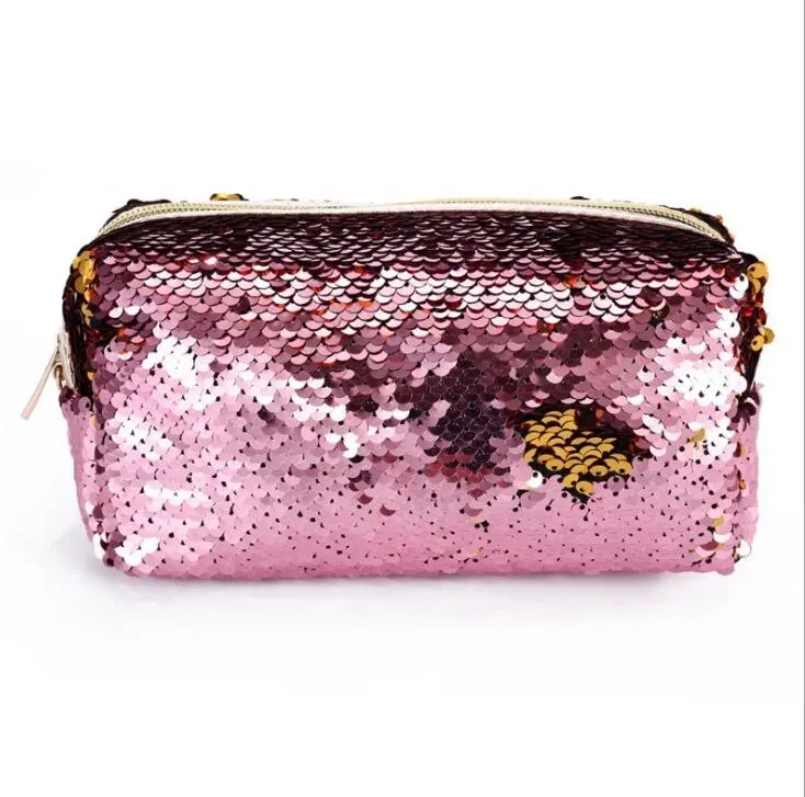 Amazon Hot Sale Fashion Glitter Mermaid Reversible Sequin Cosmetic Bag For Women Magic Cheap Mini Wallet With Zipper