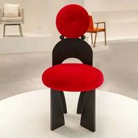 Chaises de salle à manger nordiques crème avec structure en bois massif, design boucles, rembourrées en laine d'agneau, modernes, pour la maison, le bureau et la cuisine