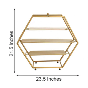 Supporto <span class=keywords><strong>per</strong></span> Cupcake rotondo a 3 livelli in metallo dorato esagonale Desssert espositore <span class=keywords><strong>per</strong></span> <span class=keywords><strong>antipasti</strong></span> supporto <span class=keywords><strong>per</strong></span> torta di compleanno di nozze <span class=keywords><strong>per</strong></span> feste - Product Image 4