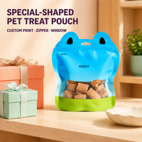 Pochettes personnalisées pour friandises pour animaux, sacs à fermeture éclair de forme spéciale, conception et impression personnalisées, emballage cadeau pour animaux de compagnie en vente au détail