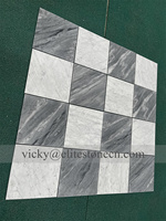 Carrelage en marbre blanc gris poli 12x12, carreaux en pierre naturelle pour sol et mur