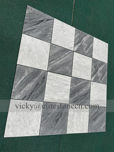 Carrelage <span class=keywords><strong>en</strong></span> marbre blanc gris poli 12x12, carreaux <span class=keywords><strong>en</strong></span> pierre naturelle pour sol et mur - Product Image 3