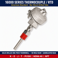 Ensemble thermocouple et RTD HUADONG Modèle 16000, norme américaine, avec sonde à thermowell percé solide 6000, K E J T Pt100
