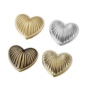Tiradores de latón macizo con forma de corazón para armarios, cajones, gabinetes y clósets, de un solo orificio, perfil de corazón, herrajes para muebles - Product Image 1