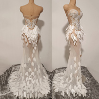 Novance Y5483 Grossistes en ligne Robe de soirée longue blanche brillante en strass, maille à paillettes, tenue sexy transparente pour femmes, boîte de nuit