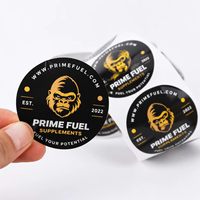 Étiquette personnalisée avec logo, autocollante, imperméable, en vinyle PVC, imprimée avec du feuille d'or, en rouleau, pour l'emballage de bouteilles en plastique, impression d'étiquettes de marque