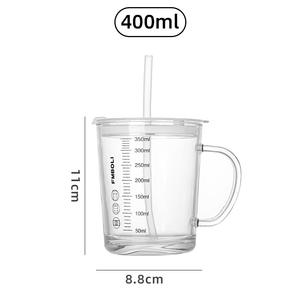 Taza de leche de vidrio graduada de 400ML para adultos, cuidado de ancianos y enfermería, taza de agua para el hogar para suministros de terapia de rehabilitación - Product Image 3