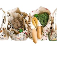 Sac fourre-tout en toile extra large à imprimés animaliers, recyclable et écologique - Sac de courses réutilisable à porter à l'épaule, 6 poches intérieures, 2 compartiments