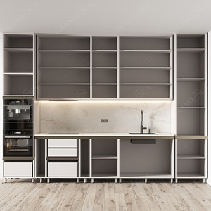 Gabinetes <span class=keywords><strong>de</strong></span> Cocina Modernos Gris Brillante a Precio Económico, Cocina Completa Moderna <span class=keywords><strong>de</strong></span> Lujo - Product Image 3