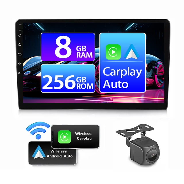 10.1 Inch IPS Screen Portable GPS Car Radio with Android Auto Wireless CarPlay RGB Amplifier Stereo Multimedia Player