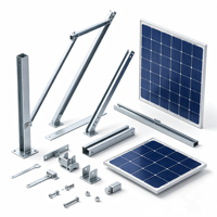 Structure de montage solaire pour toit plat avec inclinaison réglable de 10 à 45 degrés °   Support de montage solaire en acier galvanisé pour bâtiments commerciaux