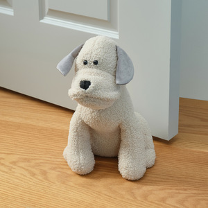 Butée de porte décorative en peluche style européen, bleu marine, beige, gris, à poser au sol, pour usage domestique - Product Image 2