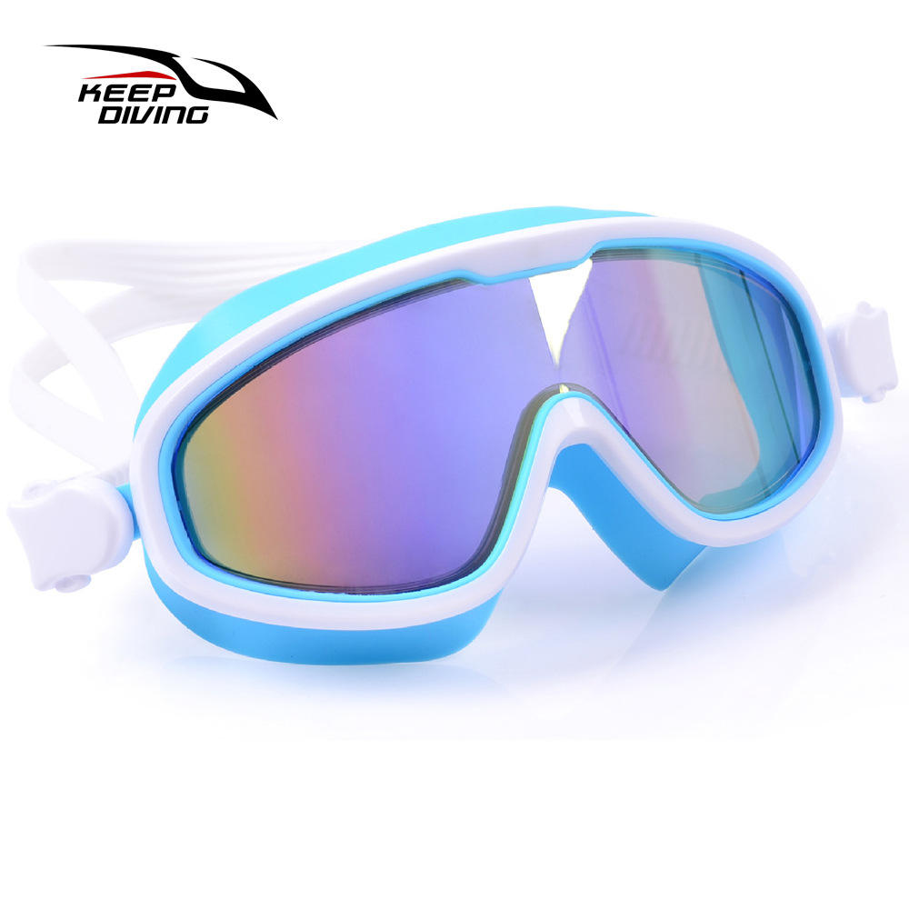 White frame blue mask