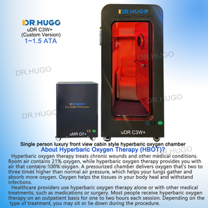DR.HUGO <span class=keywords><strong>uDR</strong></span> C3W+ Camera Iperbarica ad Ossigeno Rigida Monoposto con Terapia a Luce Rossa 1.5 Ata - Offerta Speciale - Product Image 2