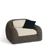 Nouveau design de canapé de patio extérieur, ensemble de fauteuils de jardin, meubles imperméables, ensemble de canapé en corde tressée