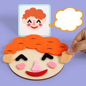 New Learning Toys Social Emotional Learning Activities Emotion Cards Kids DIY Make Faces Describe Feelings Felt Educational Toy - Product Image 3