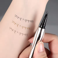 Crayon à sourcils liquide waterproof à formule végétale, emballage argenté, OEM/ODM, logo privé et emballage personnalisé pour usage quotidien