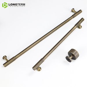 Vintage Furniture Hardware Solid Drawer Pulls <strong>Knobs</strong> Linear Straight Stripe Brass Kitchen <strong>Door</strong> Cabinet Handles - Product Image 3