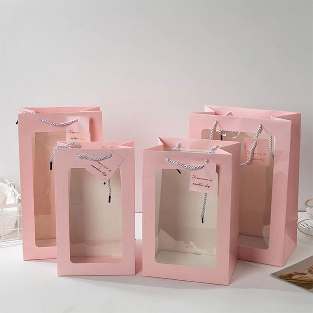 RTS Hot Selling Custom Logo Printing Recycle Popular Gift Kraft Paper Bag With Window