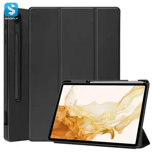 Coque de tablette pliable en TPU de haute qualité, pour Samsung Galaxy Tab S8 Plus, 3 pièces