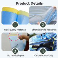 Film de masquage auto-cicatrisant en tissu prédécoupé, résistant à la chaleur, pour peinture automobile et usage extérieur, 72 mm x 50 m, pré-collé