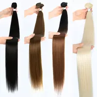 Bone Straight Synthetic Hair Bundles with Closure