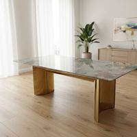 Nouvelles pieds de table à manger de luxe polies sur mesure, supportant des comptoirs en granit/marbre, design moderne, imperméables et durables
