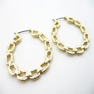 costume jewelry new metal chain hoop earring