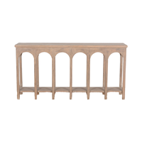 Table d'appoint de table console en bois massif récupéré arc de style shabby chic français