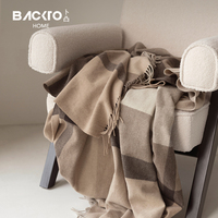 Haut de gamme 100% laine d'agneau tricot haute qualité couverture d'hiver moderne luxe glands frange jeter couverture salon canapé canapé lit