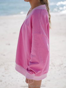 <span class=keywords><strong>Felpa</strong></span> da <span class=keywords><strong>Donna</strong></span> OEM di Alta Qualità con Scollo a V, Casual, Morbida, in Misto Cotone, Lavorata a Maglia, <span class=keywords><strong>Oversize</strong></span>, con Logo Personalizzato - Product Image 3