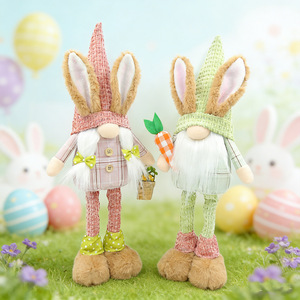 <b>Easter</b> Gnome Bunny Plush Long Legs Standing Rabbit Dwarf Figurine Swedish Tomte Doll Holiday Table <b>Ornament</b> Spring Party Decor - Product Image 1