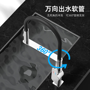 Modern Pull Down Kitchen Faucet Single Handle Ceramic Valve Deck Mounted 2.0-2.9gal/m - Product Image 5