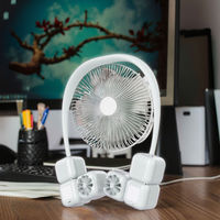 Ventilateur portable à porter autour du cou, ventilateur personnel mains libres rechargeable par USB-C avec lumière nocturne pour l'intérieur et l'extérieur