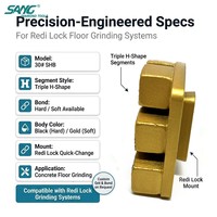 Segment abrasif en forme de H SANG Three, outils abrasifs à liaison métallique REDI LOCK pour meuleuse à béton