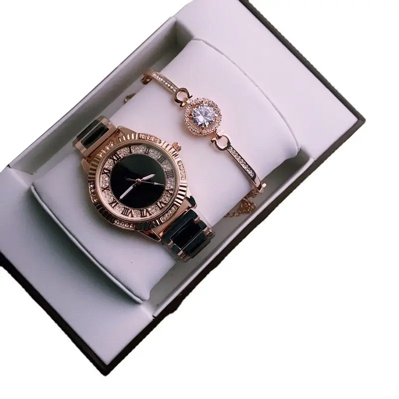 FREE SAMPLE High Quality New fashion ceramic watch zircon bracelet sets quartz student couple watches