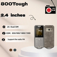 Teléfono Móvil Resistente 800, Teléfono Celular con Barra, No Smartphone, Doble SIM, Radio FM, 2100mAh, Linterna LED, Botones Grandes