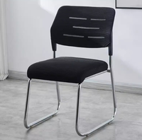 Chaise de bureau ergonomique moderne en maille de haute qualité, dossier moyen, durable, sans roulettes, pour salon