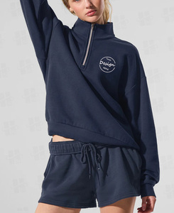 Felpa da ginnastica Pullover con Zip a quarti con cappuccio da <span class=keywords><strong>donna</strong></span> con ricamo personalizzato da <span class=keywords><strong>donna</strong></span> - Product Image 2