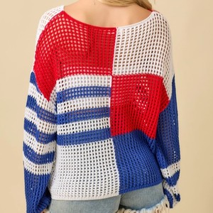 Maglione da Donna Personalizzato per il 4 Luglio <span class=keywords><strong>con</strong></span> <span class=keywords><strong>Scollo</strong></span> <span class=keywords><strong>a</strong></span> <span class=keywords><strong>Barca</strong></span>, Lavorato all'Uncinetto, Top in <span class=keywords><strong>Maglia</strong></span> Dolce Tinta Unita Primaverile, Produzione Artigianale - Product Image 4