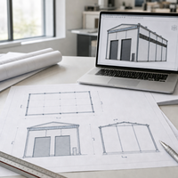Bâtiment modulaire en structure d'acier préfabriqué avec un design de planification flexible et extensible