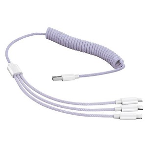 Cable de datos 3 en 1 para teléfono móvil, cable de carga rápida extensible con resorte para uso en soporte de coche - Product Image 2