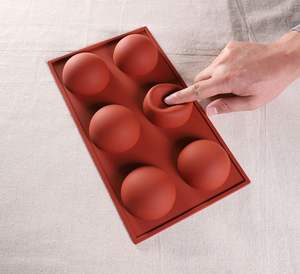 <span class=keywords><strong>Molde</strong></span> de Silicona Semicircular de 6 Cavidades <span class=keywords><strong>para</strong></span> Chocolate, Pastel, Gelatina, Pudín, Forma Redonda - Product Image 2