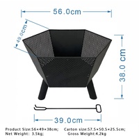 Nouveau Design hexagonal motif personnalisé moderne extérieur Portable cheminée jardin chaud foyer ensemble petit foyer chauffage 2022